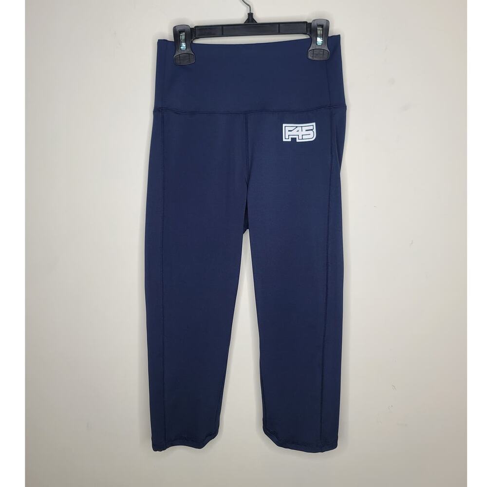 F45 navy blue capri leggings with star details - XS